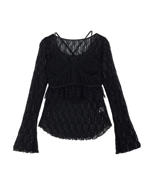 Ameri（アメリ） ブラウス シャツ CUT LACE BUSTIER SET TOP