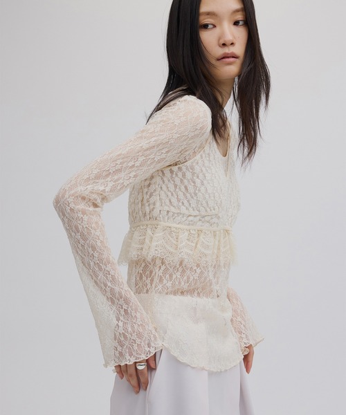 【今期新作/カタログ掲載】ameri ブラウス Ameri（アメリ） ブラウス シャツ CUT LACE BUSTIER SET TOP