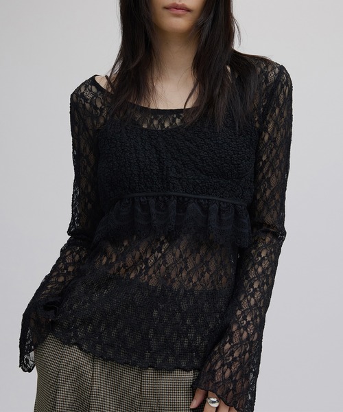 Ameri（アメリ） ブラウス シャツ CUT LACE BUSTIER SET TOP