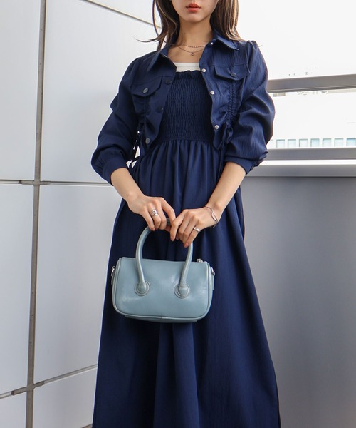 専用商品☆紺ワンピース&amp;ジャケット ビジネスシーンに心強いノーカラーJK＋ネイビーワンピースは、小物で