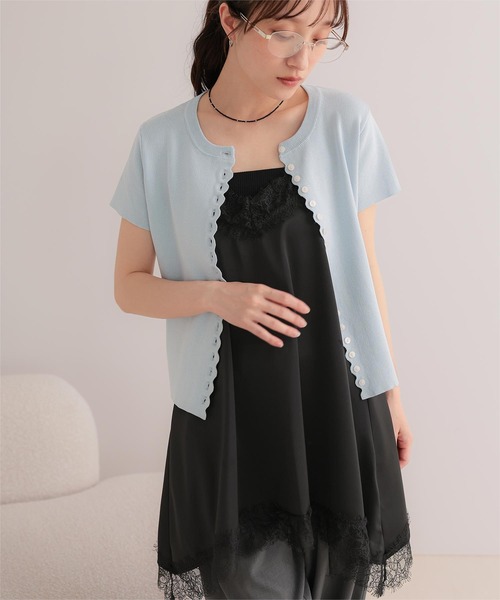 miette（ミエット） ワンピース マットサテンレースキャミワンピース