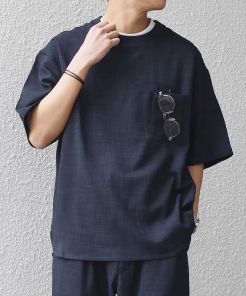 SHIPS any tシャツ any:「UVカット」FUTURE LINEN CANVAS リネンライク