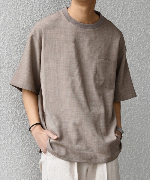 SHIPS any tシャツ any:「UVカット」FUTURE LINEN CANVAS リネンライク