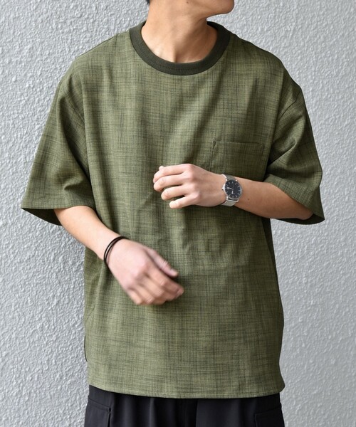 SHIPS any tシャツ any:「UVカット」FUTURE LINEN CANVAS リネンライク