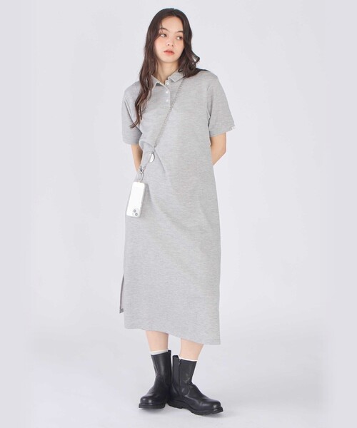 お値下げ！【新品】To b. by agnes b.半袖ポロワンピース To b. by agnes ワンピース 半袖 WEBスペシャル ピケ ジャージー ポロ