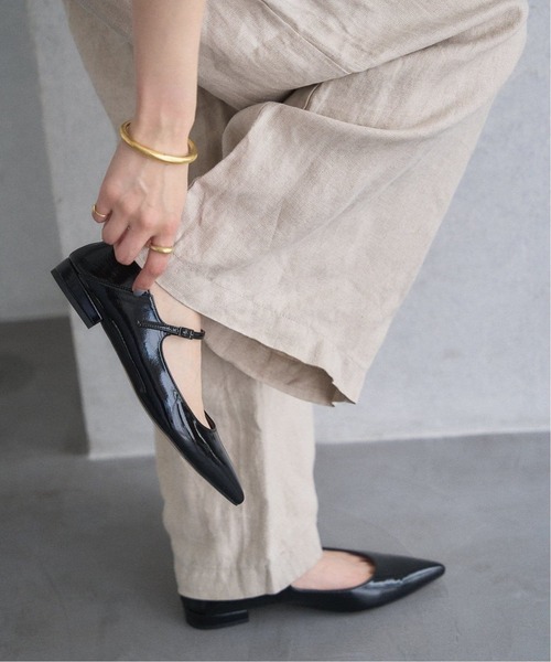 「LE TALON」 フラットパンプス 25.5cm ブラックミックス レディース | LE TALON