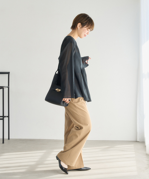 「LE TALON」 フラットパンプス 25.5cm ブラックミックス レディース_画像3