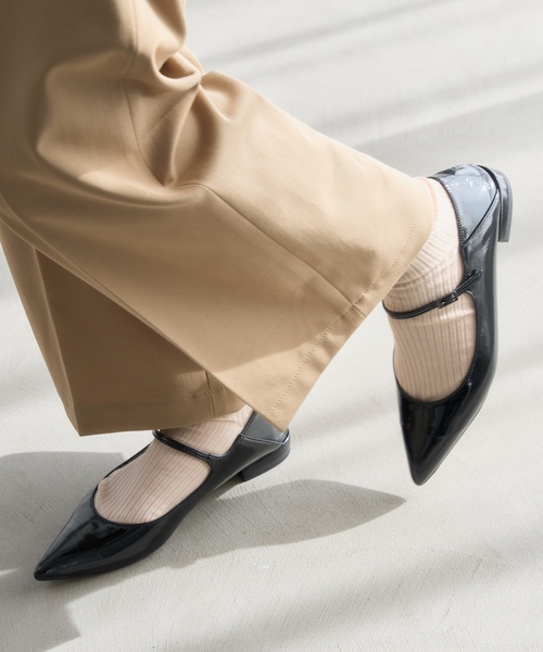 「LE TALON」 フラットパンプス 25.5cm ブラックミックス レディース_画像6