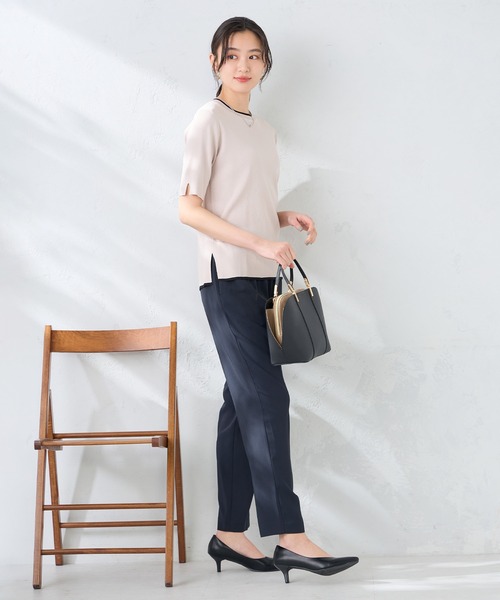 スラックス パンツ 「支持率NO.1/接触冷感/速乾/UVカット/イージーケア」イージーテーパードパンツ レディースの画像