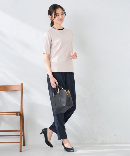 スラックス パンツ 「支持率NO.1/接触冷感/速乾/UVカット/イージーケア」イージーテーパードパンツ レディースの画像