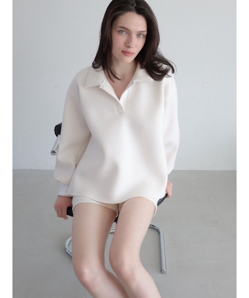 celon トレーナー スウェット open neck sweat top レディース