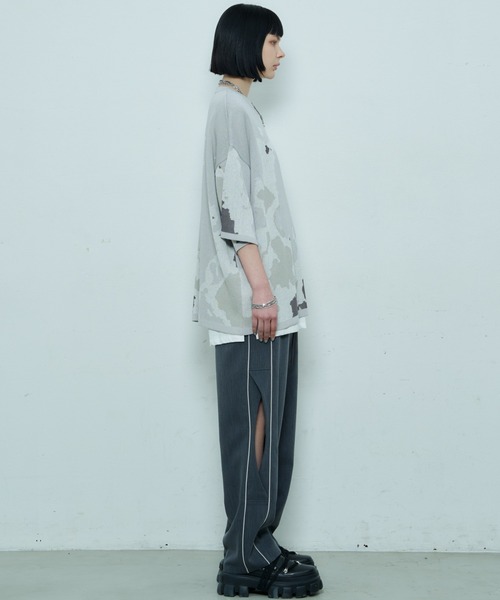 「AIVER」 7分袖ニット MEDIUM ネイビー メンズ_画像9