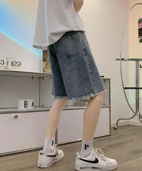 link lot ハーフパンツ ジーンズ 「26年春夏新作」切りっぱなしZIP