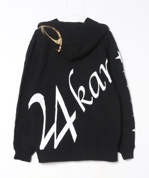 【美品】 24 KARATS XLサイズ パーカー ブラック＆ヒョウ柄 X-girl（エックスガール） パーカー LEOPARD BOX ZIP UP SWEAT HOODIE