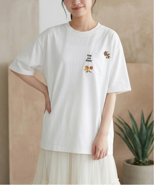 tシャツ 「TOM＆JERRY/トムとジェリー」キャラクター刺繍デザイン半袖
