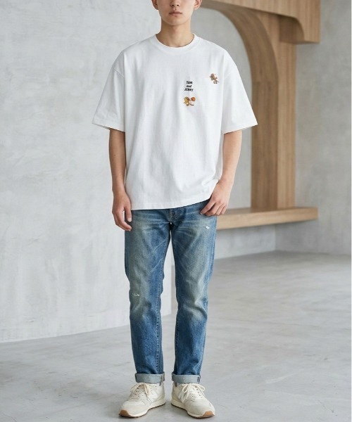 tシャツ 「TOM＆JERRY/トムとジェリー」キャラクター刺繍デザイン半袖