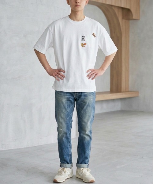 tシャツ 速乾 「TOM＆JERRY/トムとジェリー」キャラクター刺繍デザイン