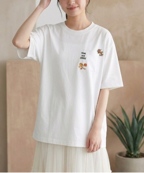 tシャツ 速乾 「TOM＆JERRY/トムとジェリー」キャラクター刺繍デザイン