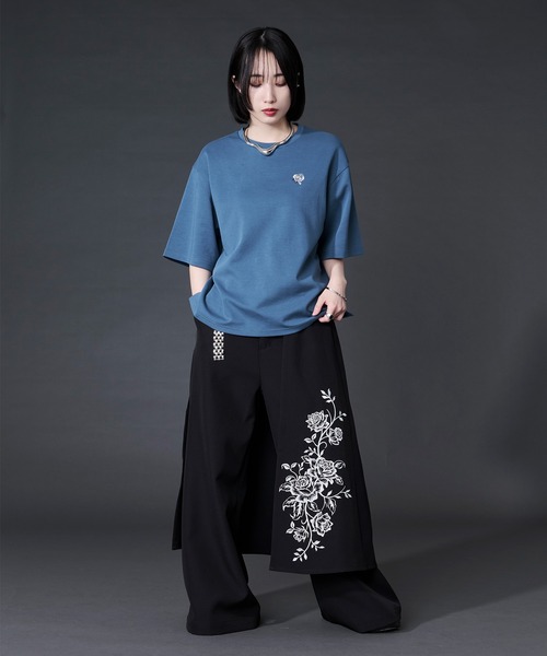 Ellno Loset（エルノロゼット） ワイドパンツ スラックス 2wayフラワー