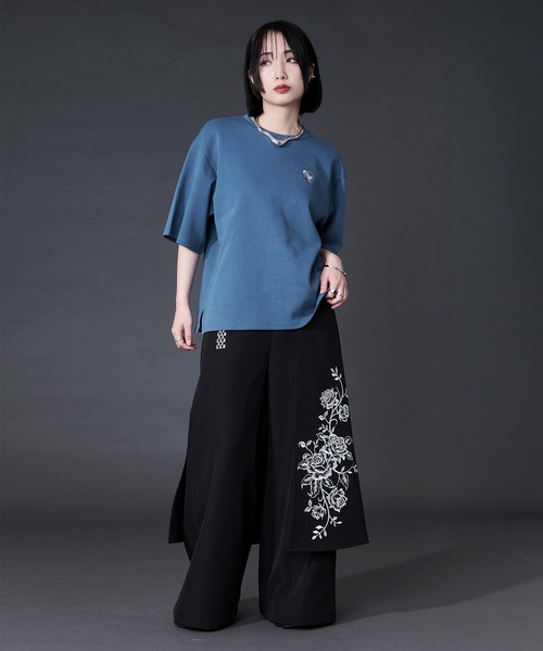 Ellno Loset（エルノロゼット） ワイドパンツ スラックス 2wayフラワー
