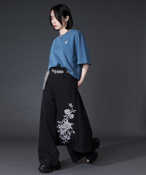 Ellno Loset（エルノロゼット） スラックス 2wayフラワー刺繍ラップ