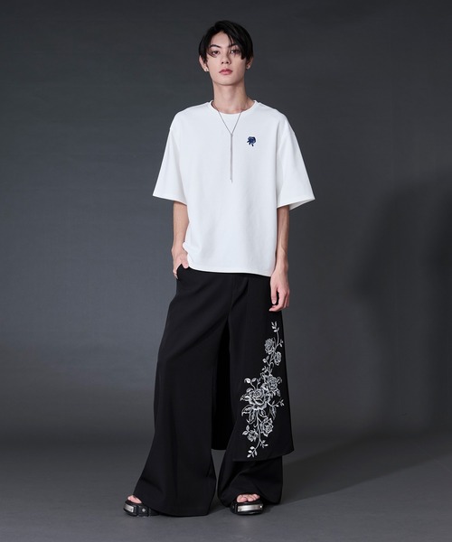 Ellno Loset（エルノロゼット） スラックス 2wayフラワー刺繍ラップ