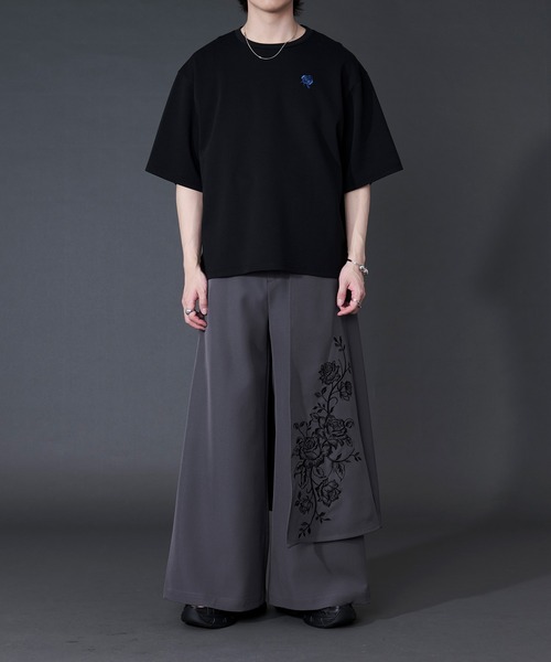 Ellno Loset（エルノロゼット） ワイドパンツ スラックス 2wayフラワー