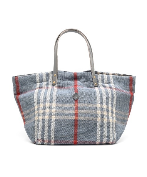 トートバッグ 「A4サイズも入る大容量」CL3913 HAND＆WORK COTTON JUTE STRIPE TOTE L レディースの画像