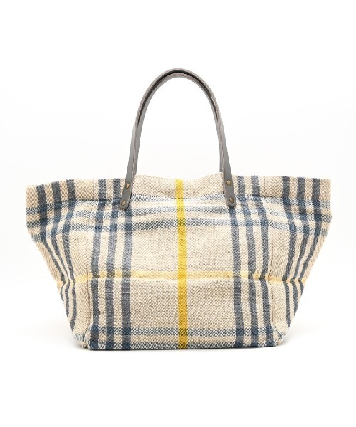 トートバッグ 「A4サイズも入る大容量」CL3913 HAND＆WORK COTTON JUTE STRIPE TOTE L レディースの画像