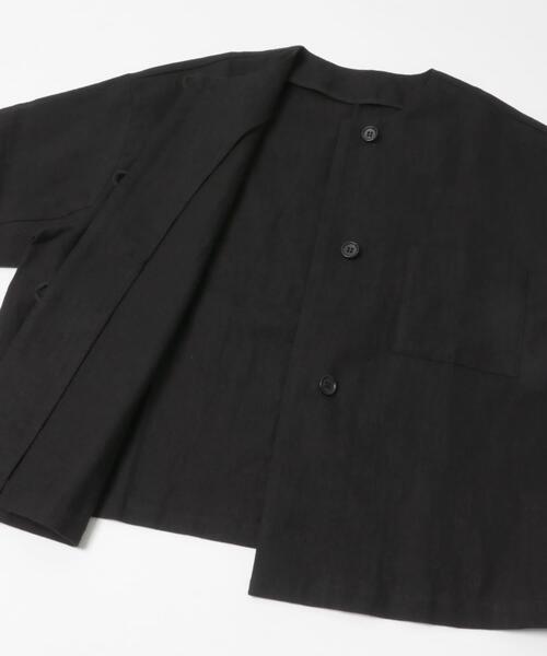 かぐれ ジャケット ノーカラージャケット ノーカラーハーフスリーブ