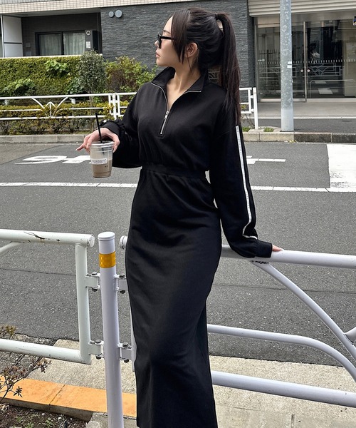 「ROYAL PARTY」 長袖ワンピース FREE ブラック レディース_画像3