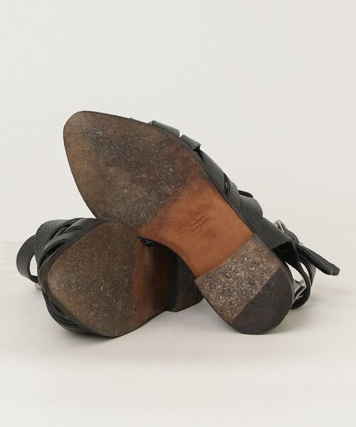 「Acne Studios」 Lenna Grain レザーサンダル 37 ブラック レディース_画像3