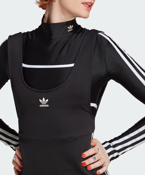 「adidas」 サロペットスカート X-LARGE ブラック レディース_画像3