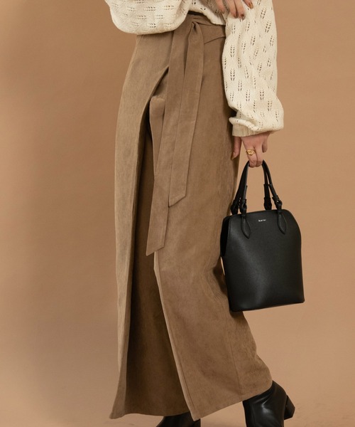 Amiur パンツ suede like wrap pants レディース : ZOZOTOWN