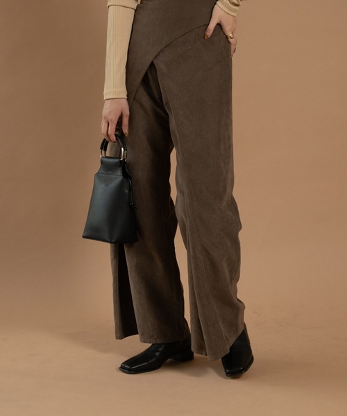 amiur スウェードライクラップパンツ Amiur パンツ suede like wrap pants レディース : ZOZOTOWN