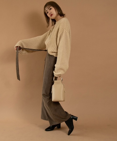 Amiur パンツ suede like wrap pants レディース : ZOZOTOWN