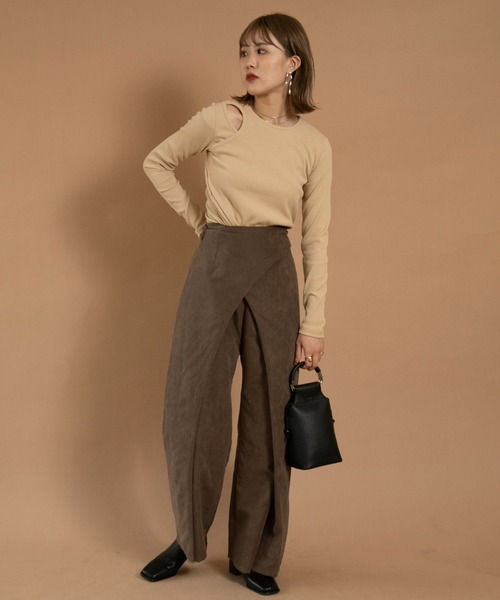 amiur スウェードライクラップパンツ Amiur パンツ suede like wrap pants レディース : ZOZOTOWN