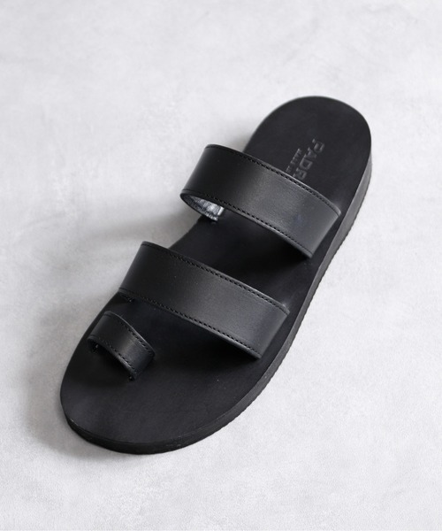 美品 PADRONE パドローネ サンダル 牛革 ビブラムソール 黒 27.5㎝ And A サンダル PADRONE パドローネ / BACK STRAP SANDAL 「LUCA