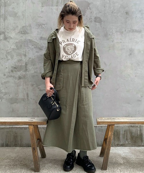 ジョンブル ミリタリースカート Johnbull スカート バックサテンミリタリータックスカート