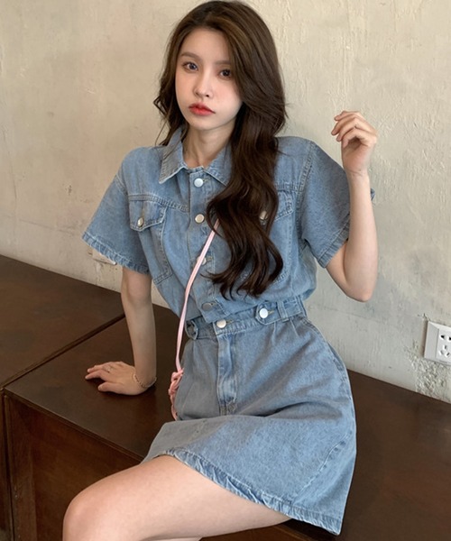 春夏デニムミニワンピース✨タイトシルエットでセクシーな装い❤️女子会デートに最適 楽天市場】デニム ワンピース タイトワンピース ミニ 半袖