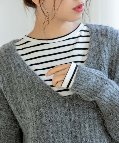fifth（フィフス） ニット ドロップショルダーVネックニット