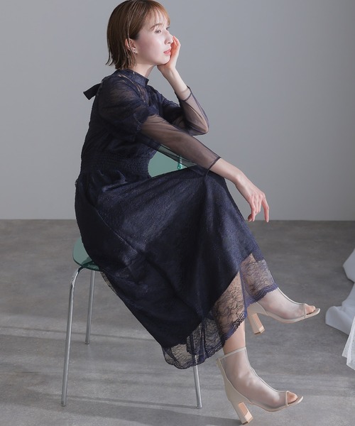 atlo（アトロ） ドレス セレモニー袖あり＆ミモレ丈結婚式 パーティー