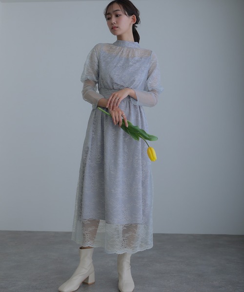 Atlo 袖あり&ミモレ丈3点セット atlo（アトロ） ドレス 袖あり＆ミモレ丈同窓会3点セットセレモニー