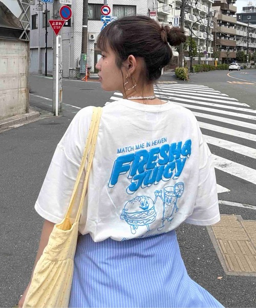 AS KNOW AS（アズノゥアズ） tシャツ 半袖 ジャンクフード 発泡