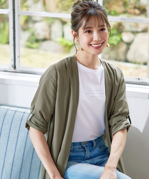 Tiaclasse カーディガン 「洗える」シフォンドレープカーディガン