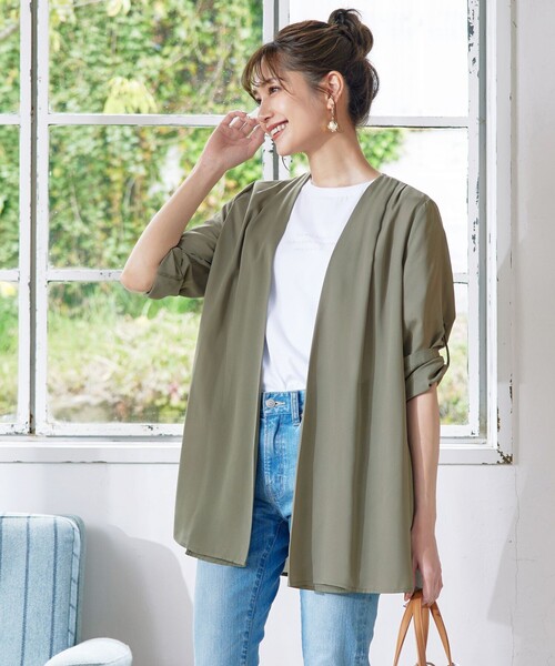 Tiaclasse カーディガン 「洗える」シフォンドレープカーディガン