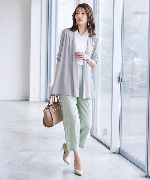 Tiaclasse カーディガン 「洗える」シフォンドレープカーディガン