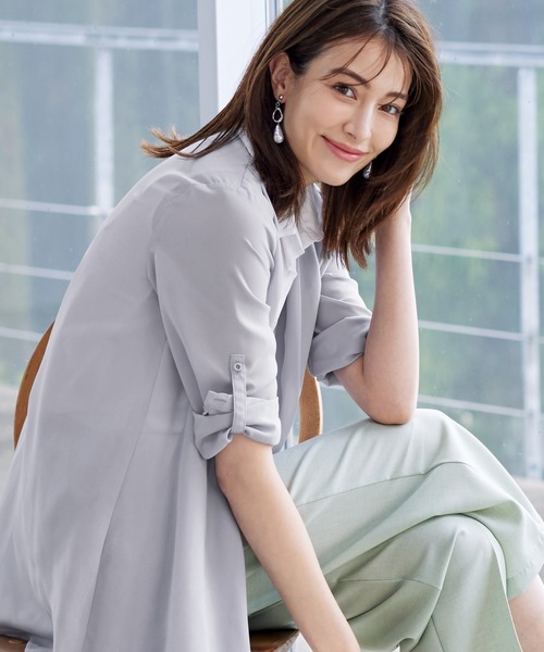 Tiaclasse カーディガン 「洗える」シフォンドレープカーディガン