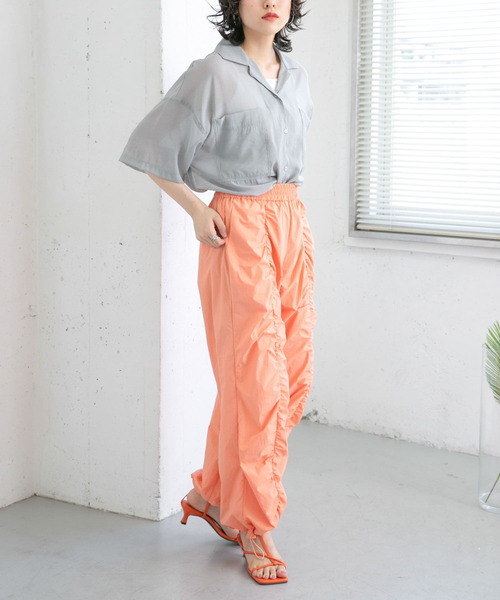 KBF（ケービーエフ） パンツ フロントギャザーパラシュートパンツ