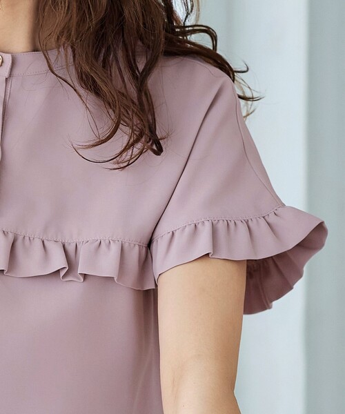 Tiaclasse ブラウス シャツ 「洗える」ケープ風フリルスリーブブラウス